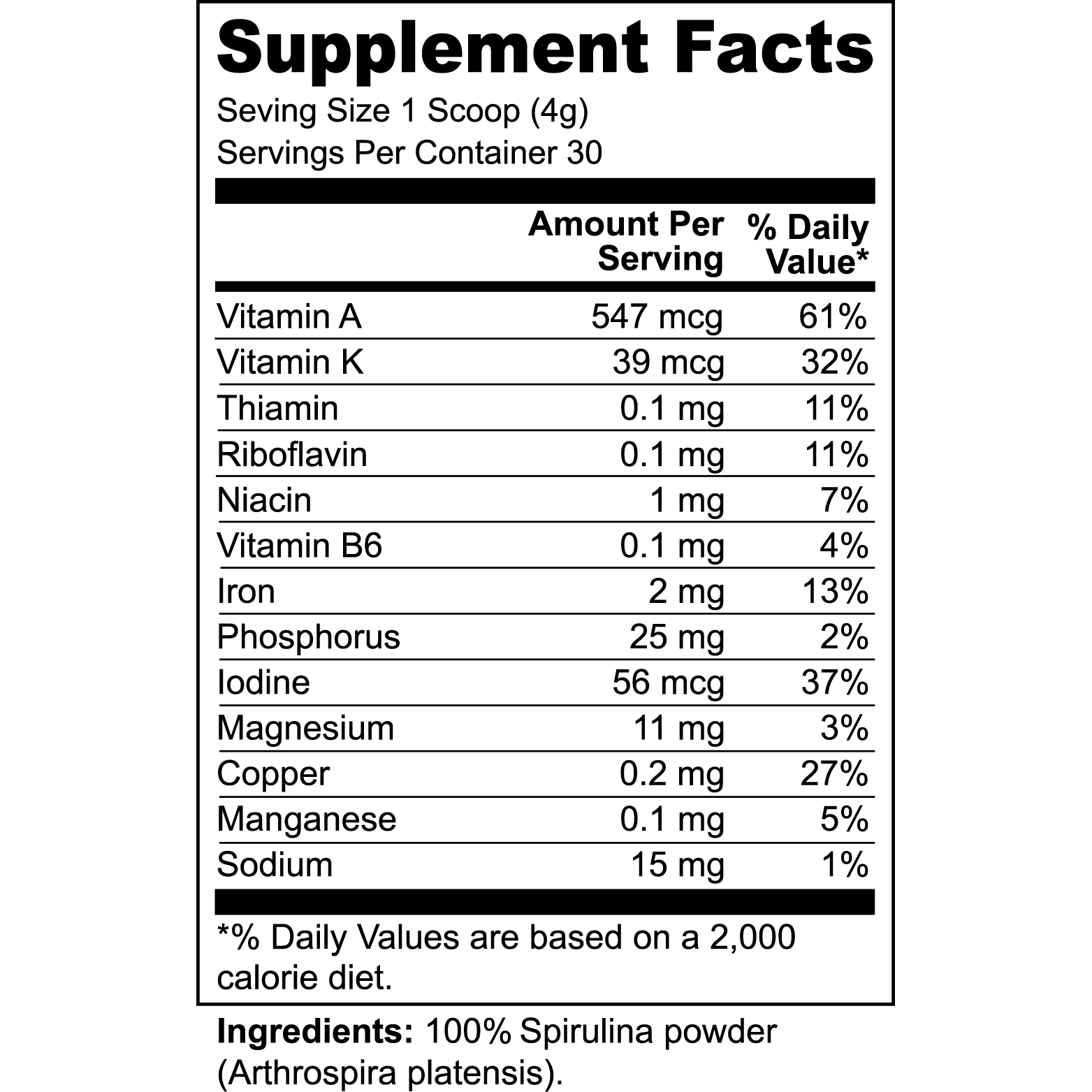 ORGANIC SPIRULINA POWDER - indexvitamins.com # #